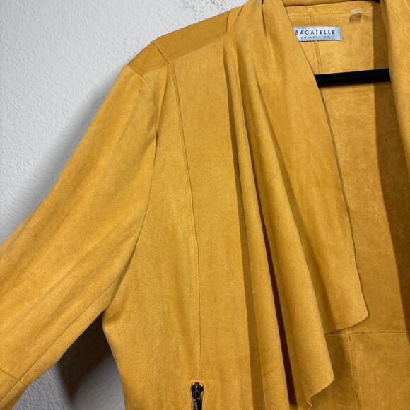 Bagatelle Collection Size XL Draped Cardigan Coatigan Jacket Yellow Open Front - Picture 7 of 12